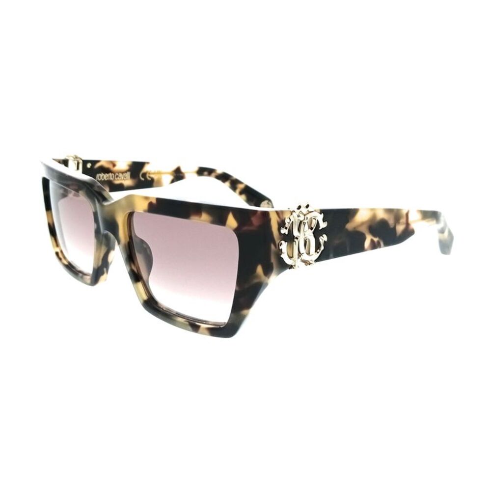 Roberto Cavalli SRC016M550AGG Vintage Havana Square Unisex Sunglasses